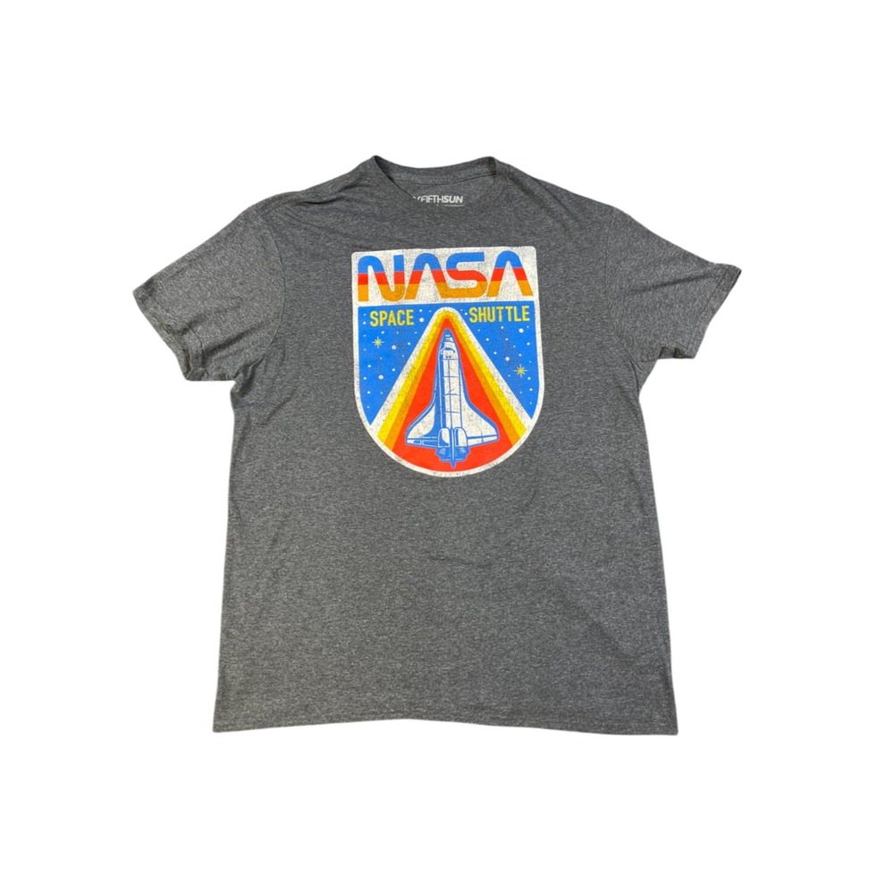Fifth Sun T Shirt NASA Space Shuttle Gray Mens Medium Graphic Print